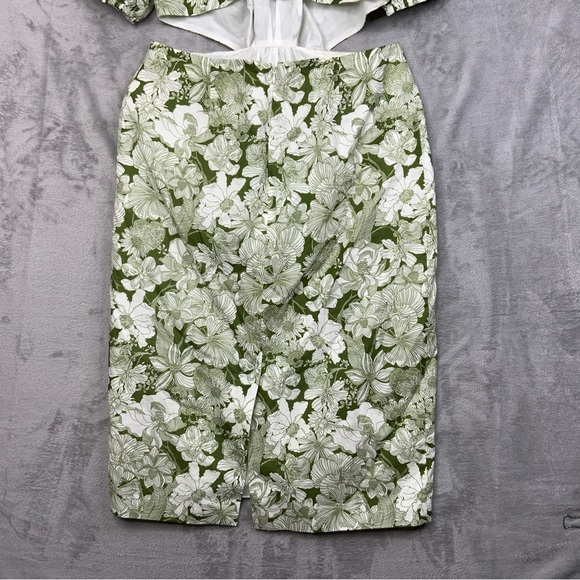 J. Crew Cutout Dress In Liberty Liner Floral Fabric Canteen Green. Size 14. - Picture 7 of 9